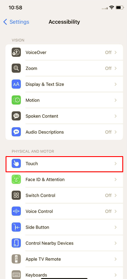 iphone screenshot touch